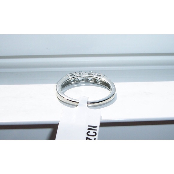 STAINLESS STEEL 4 Stone Cubic Zirconia Band Ring - Picture 10 of 12